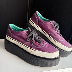 Diesel Scirocco Platform Sneakers Shoes Henrietta Purple Maroon Creeper